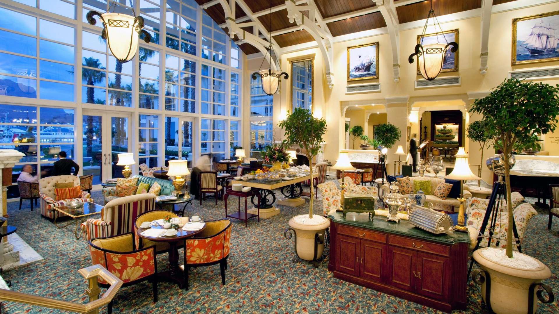 table hotel lobby